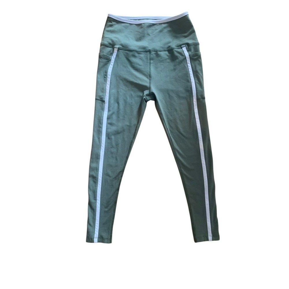 Beyond Yoga Leggings Women Small Sage Green Spacedye Pockets Sporty YogaCore